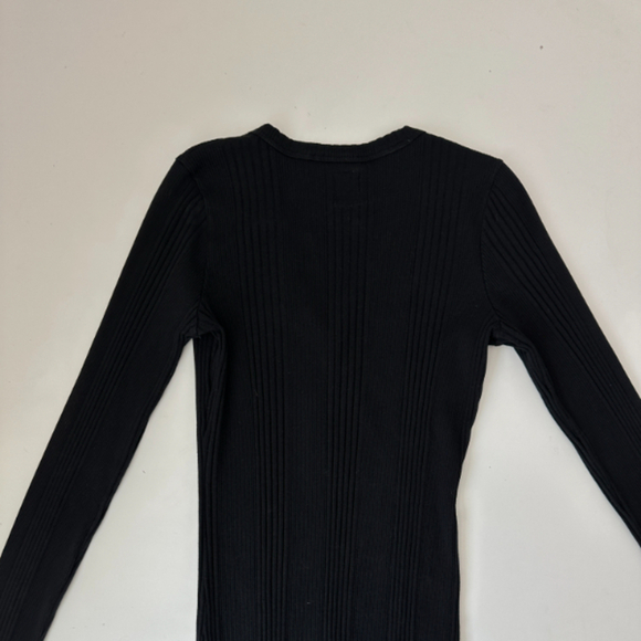 NSF Black Ribbed Knit Dress S - Picture 7 of 7